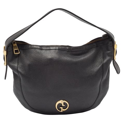 Gucci Black Leather 1973 Hobo For Sale at 1stDibs